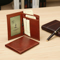 Porta tessera in pelle marrone Old Angler con scomparti per carte RFID