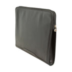 Portadocumenti Old Angler in pelle nero, vista laterale, zip in metallo