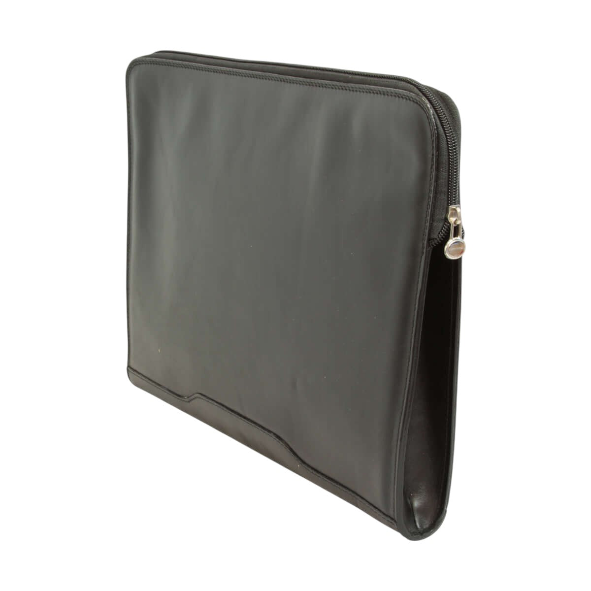 Portadocumenti Old Angler in pelle nero, vista laterale, zip in metallo