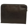 Portadocumenti Old Angler in pelle nero, chiusura con zip, pannello frontale