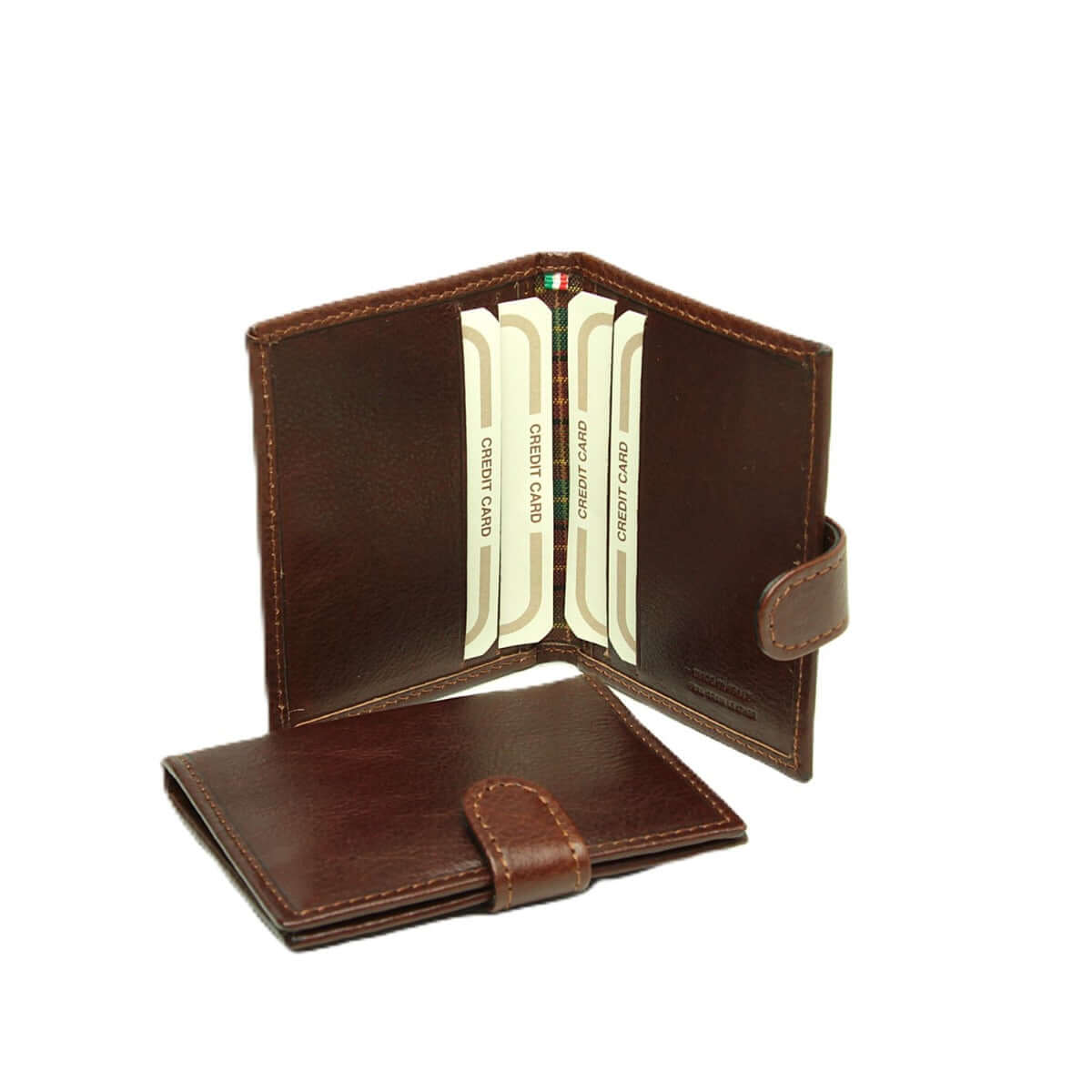 Vetrina Fiorentina -Portafoglio con chiusura con clip. Marrone con RFID-