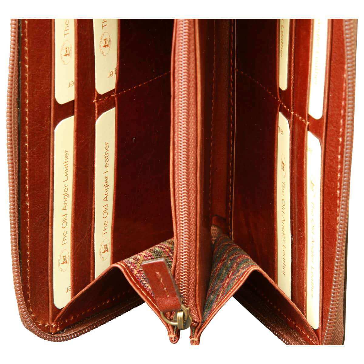 Vetrina Fiorentina -Portafoglio con portamonete interno. Marrone con RFID-