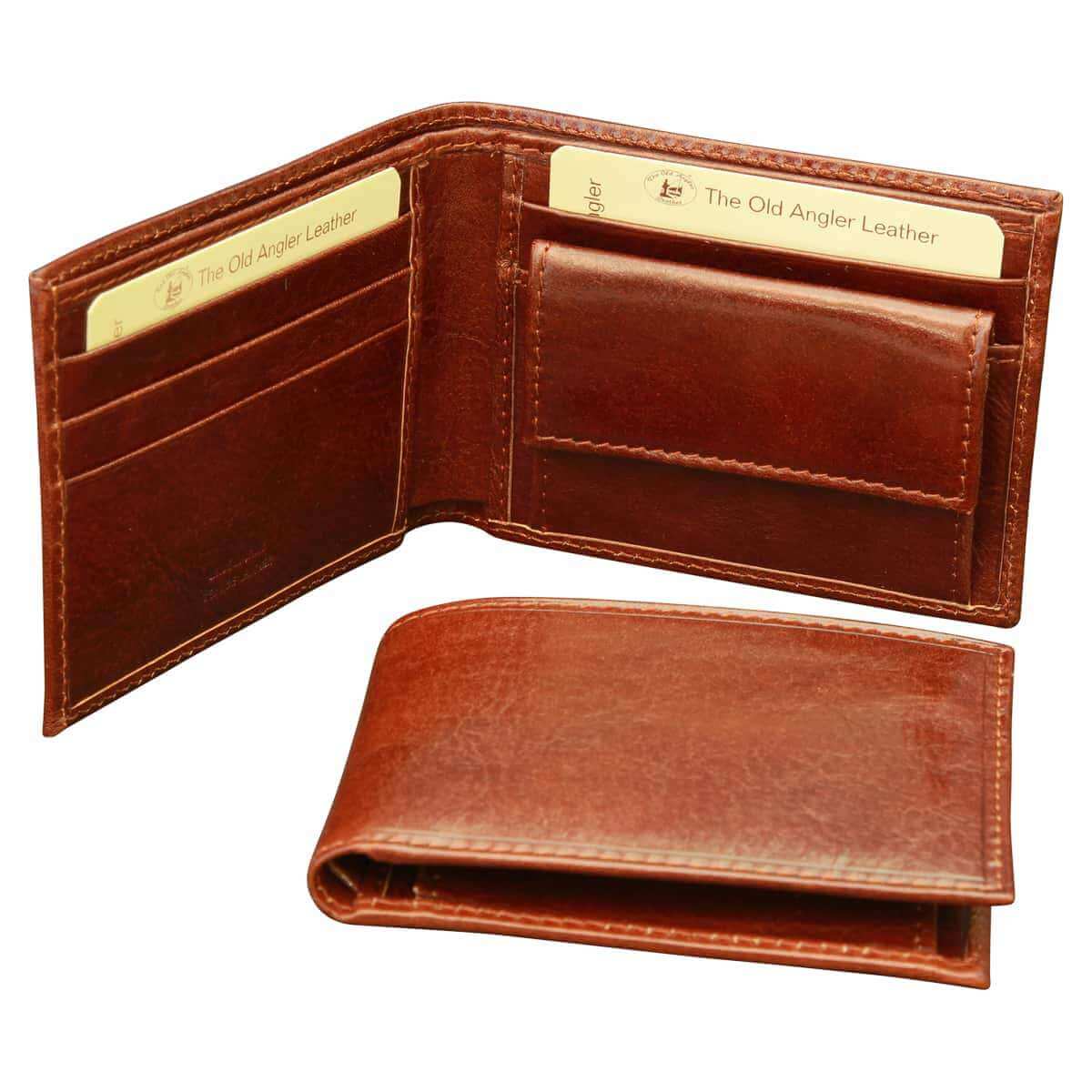 Vetrina Fiorentina -Portafoglio in pelle da uomo. Marrone con RFID-