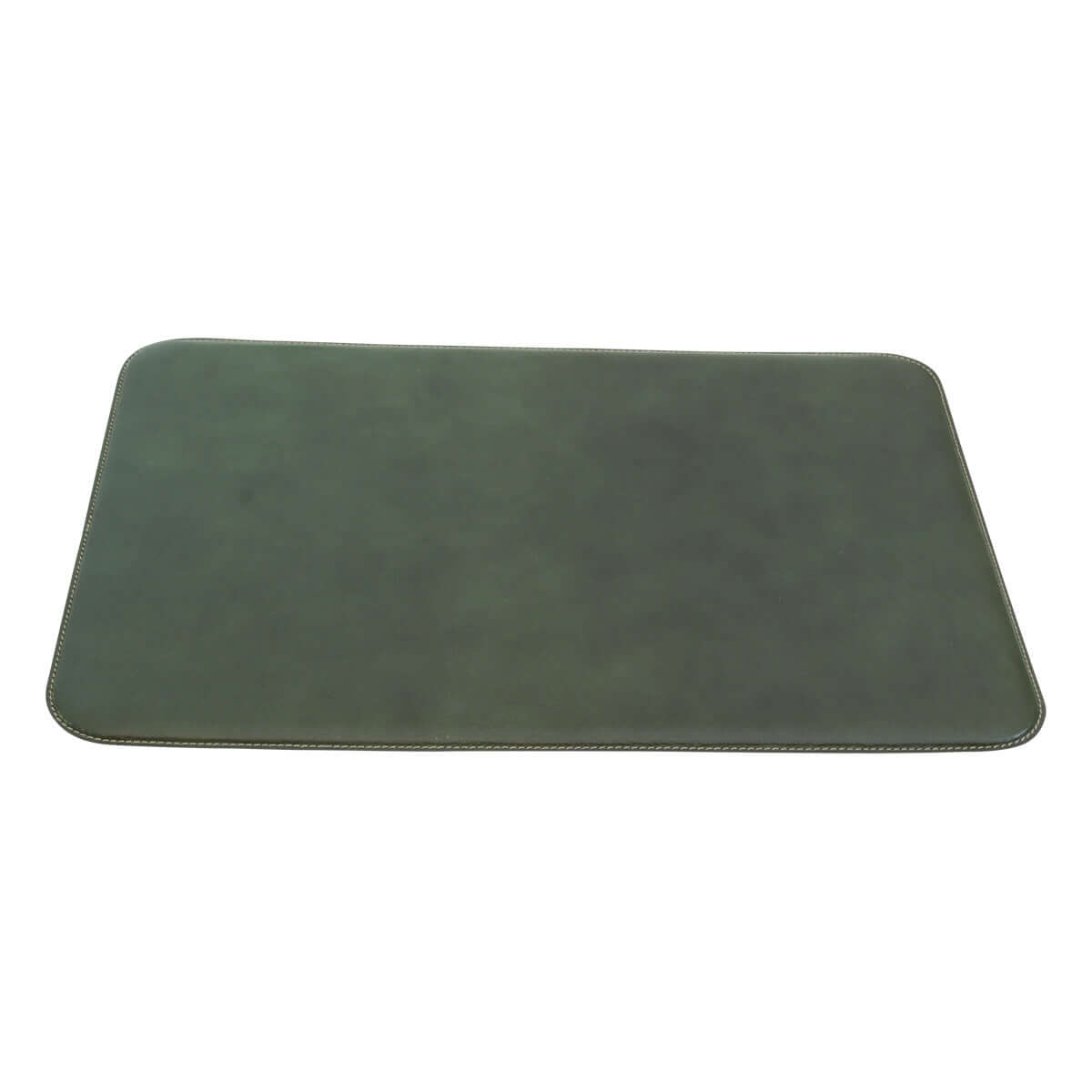 Sottomano in pelle verde in pelle di vitello pieno fiore, dimensioni 48x33 cm, peso 0,600 kg.
