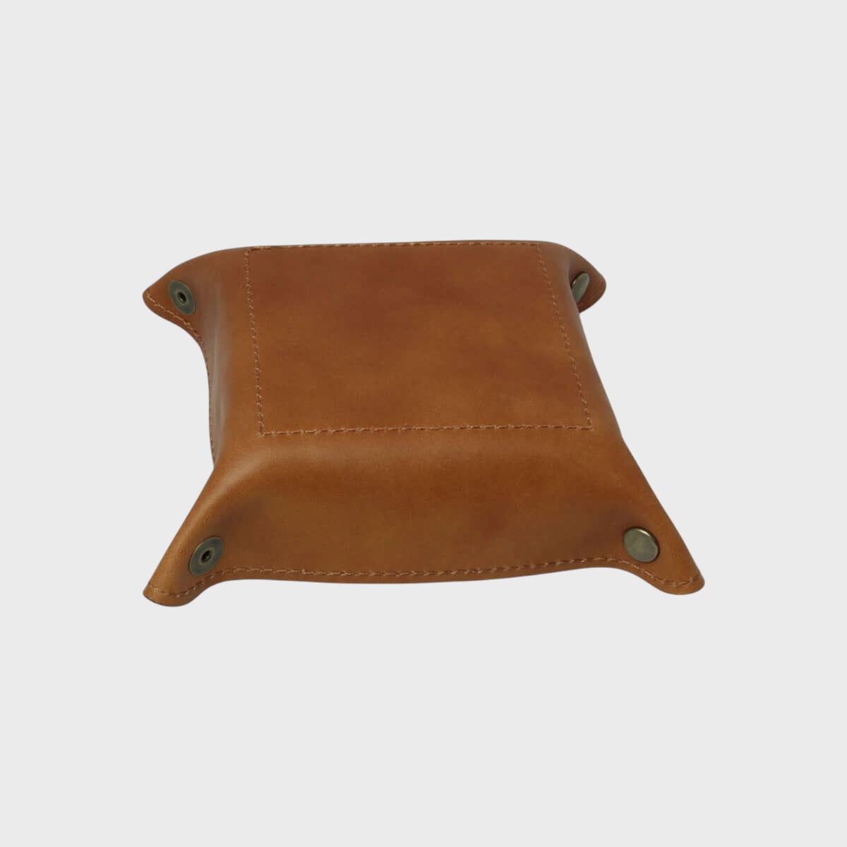 Vuotatasche in pelle cuoio con profilo rialzato e occhielli su lati