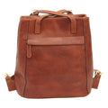 Zaino borsa tracolla pelle in pelle di vitello con design elegante e pratico, colore marrone.