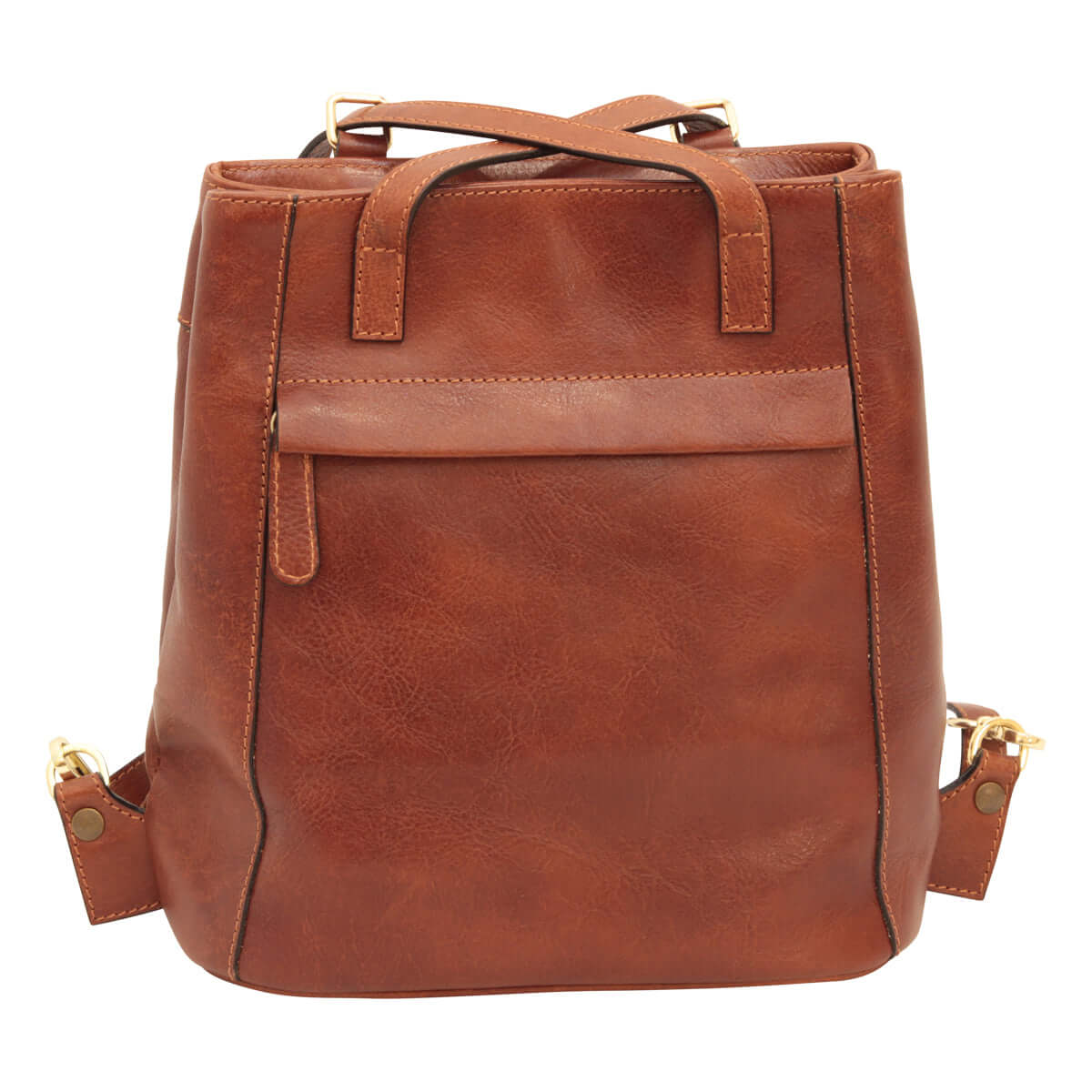 Zaino borsa tracolla pelle in pelle di vitello con design elegante e pratico, colore marrone.