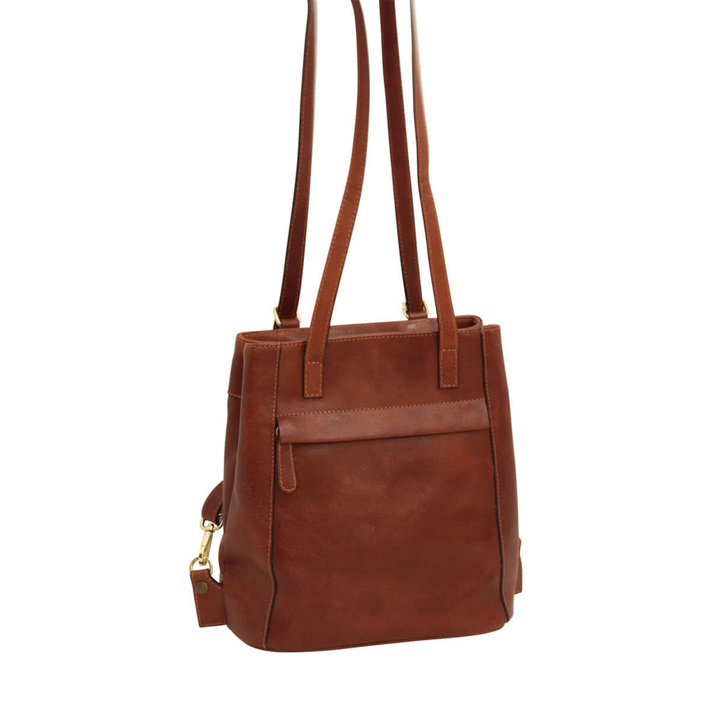 Zaino borsa tracolla pelle in pelle di vitello con spallacci regolabili e tasche esterne