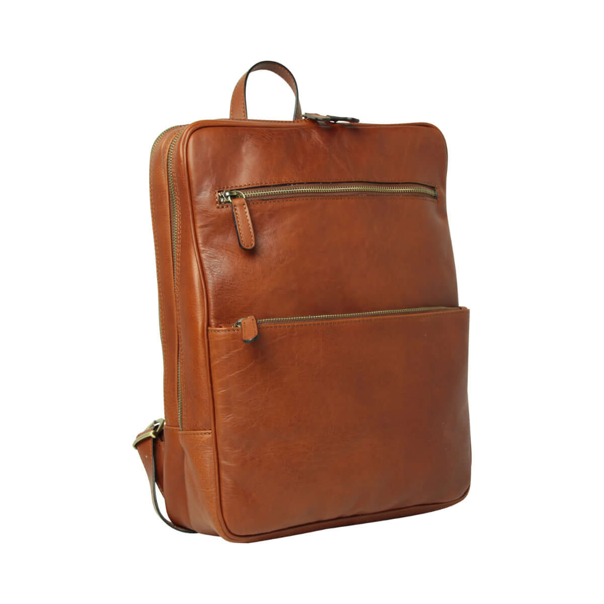Vetrina Fiorentina -Zaino in pelle con fascia per trolley - teak-