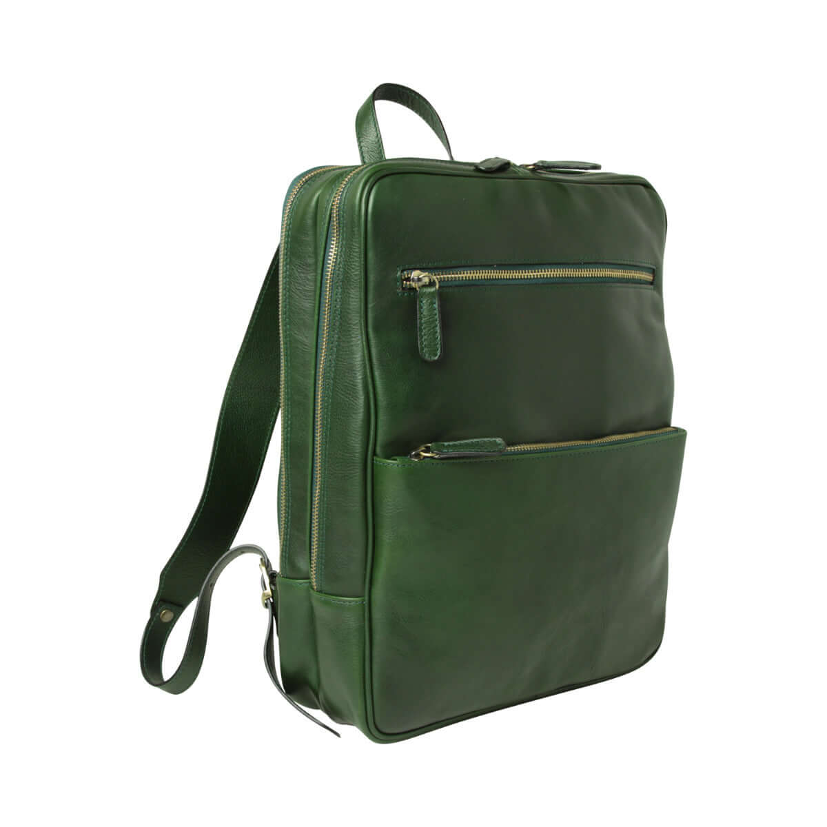 Vetrina Fiorentina -Zaino in pelle con fascia per trolley - verde-