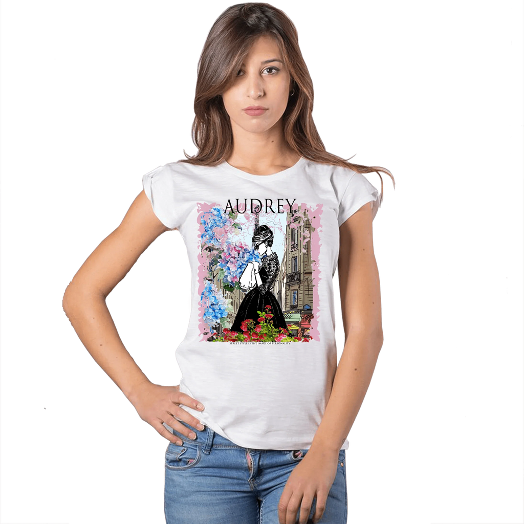 T-shirt Audrey Hepburn Donna Slub - Cotone Bio