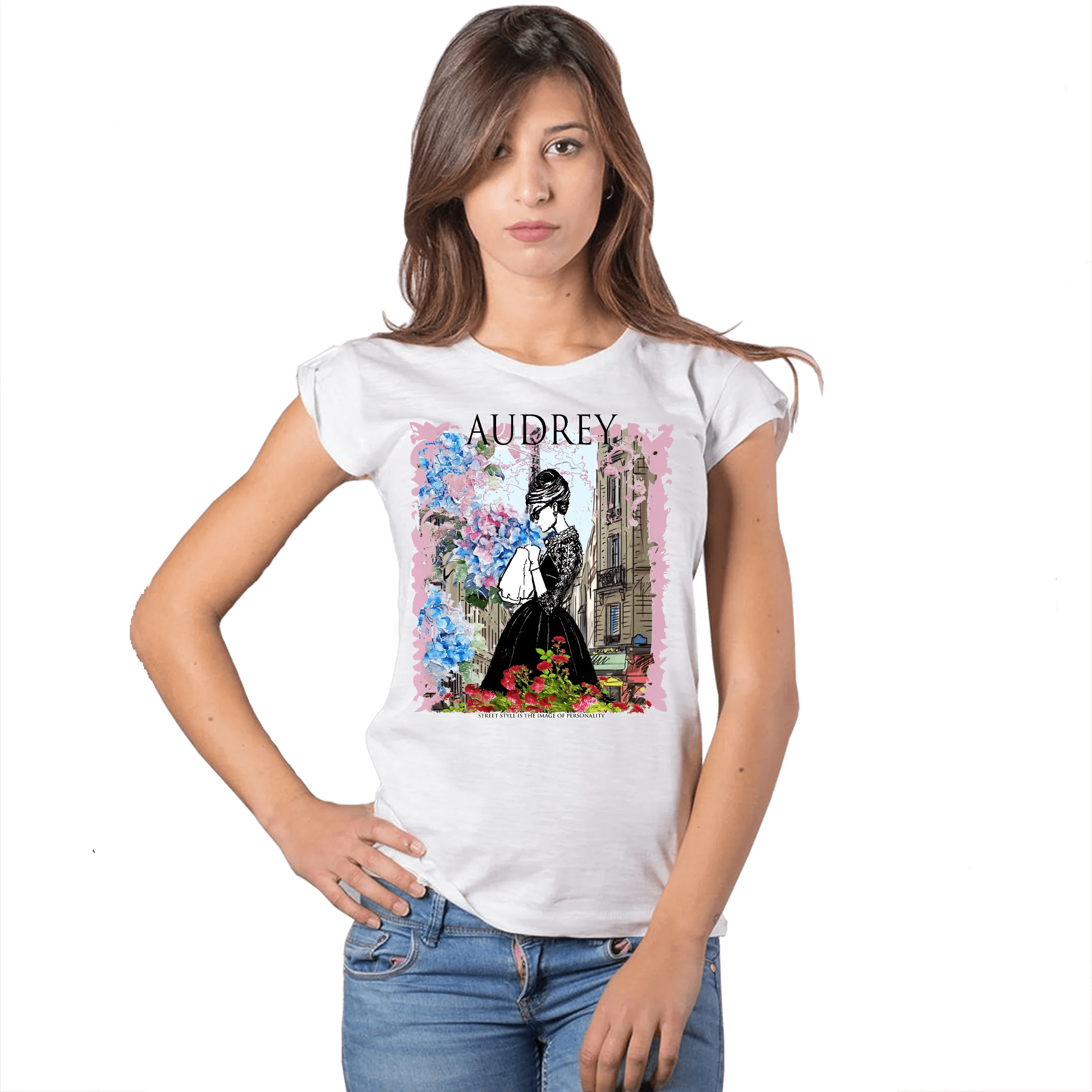 T-shirt Audrey Hepburn Donna Slub - Cotone Bio
