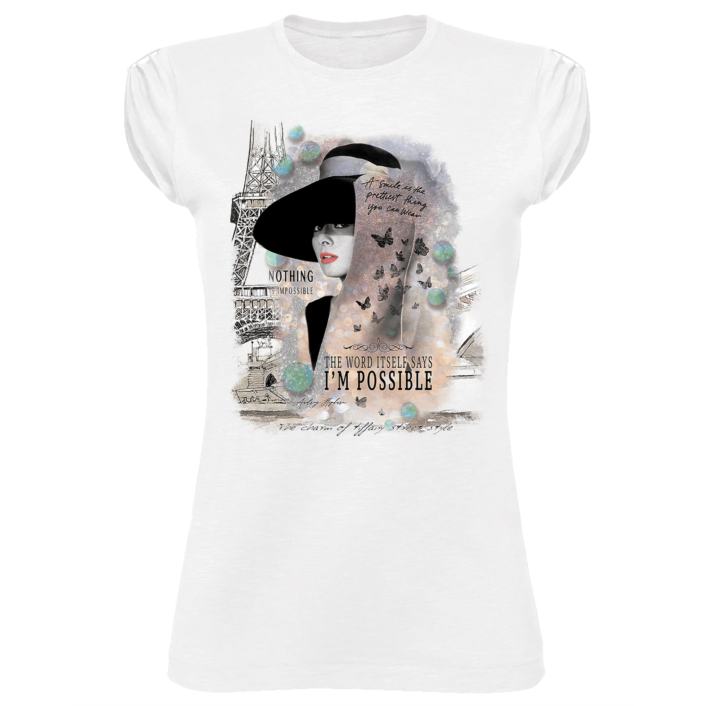 T-shirt Audrey Hepburn Donna Slub - Cotone Bio