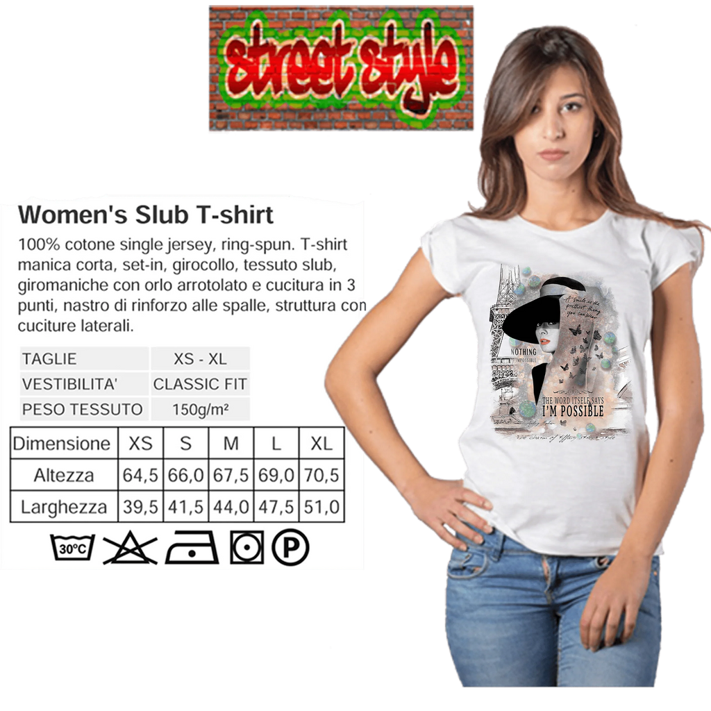 T-shirt Audrey Hepburn Donna Slub - Cotone Bio