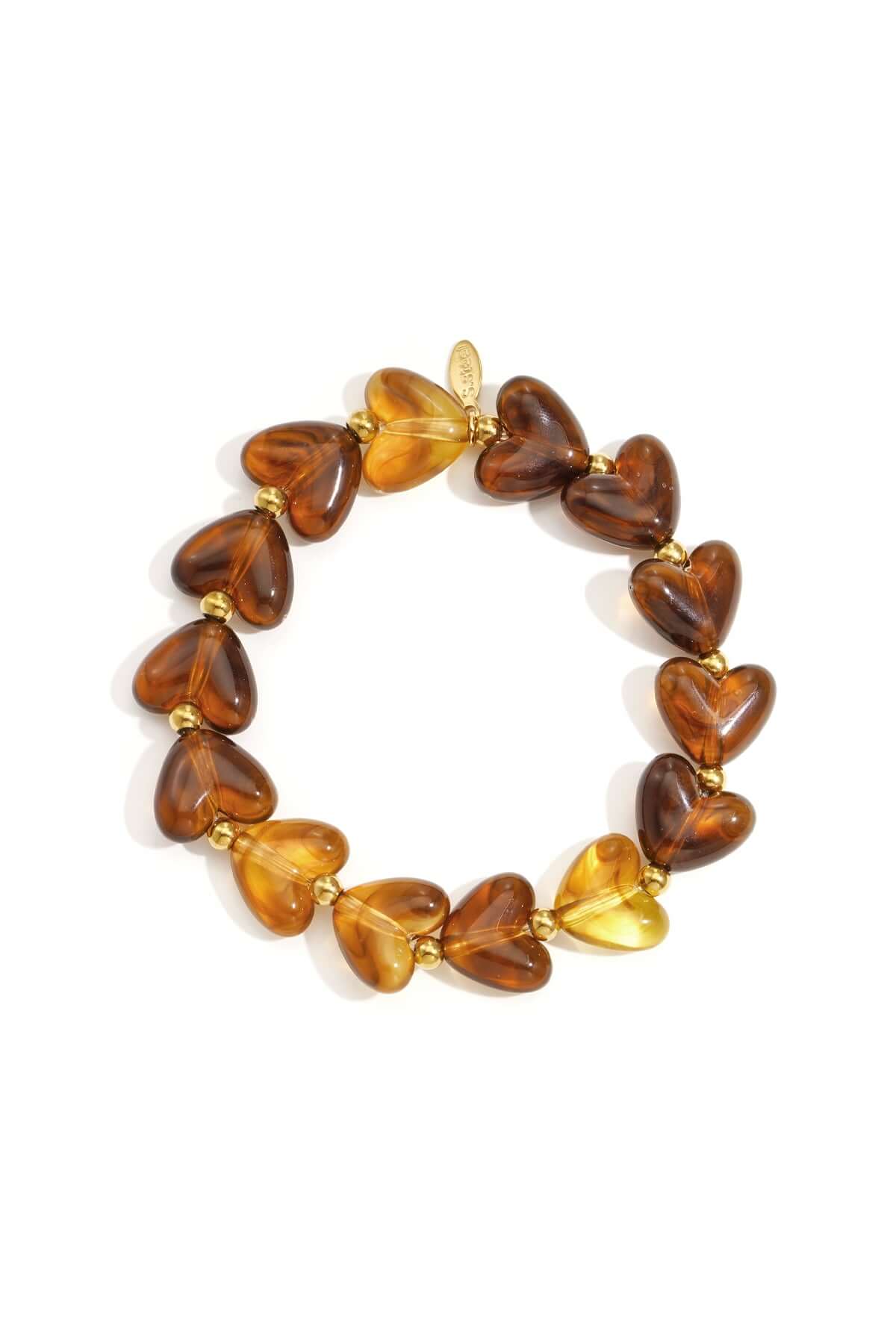 Bracciale Perline a Cuore in Acrilico