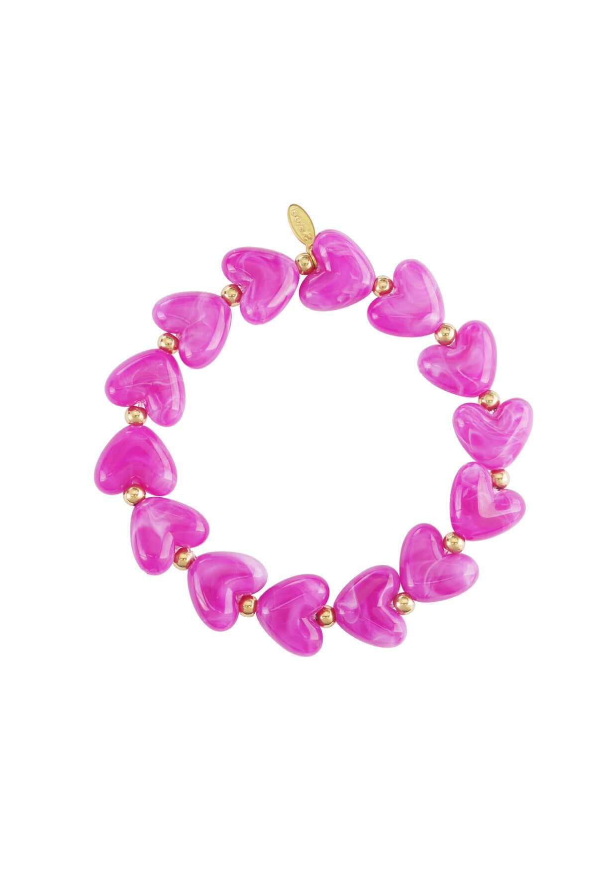 Bracciale Perline a Cuore in Acrilico