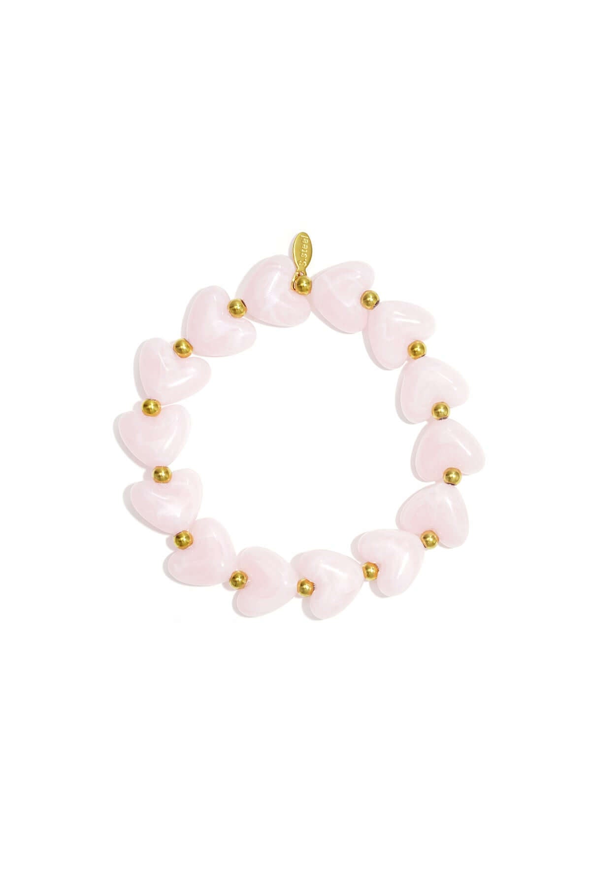 Bracciale Perline a Cuore in Acrilico