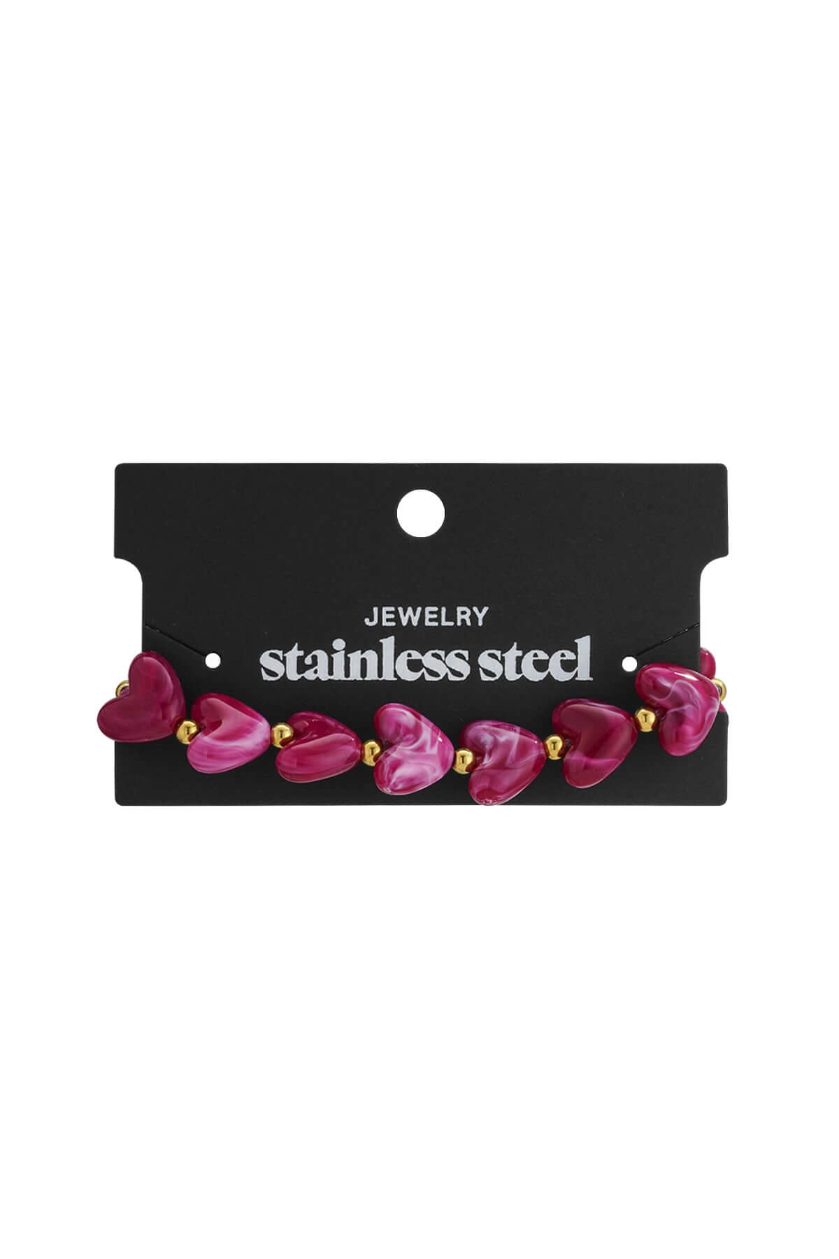 Bracciale Perline a Cuore in Acrilico