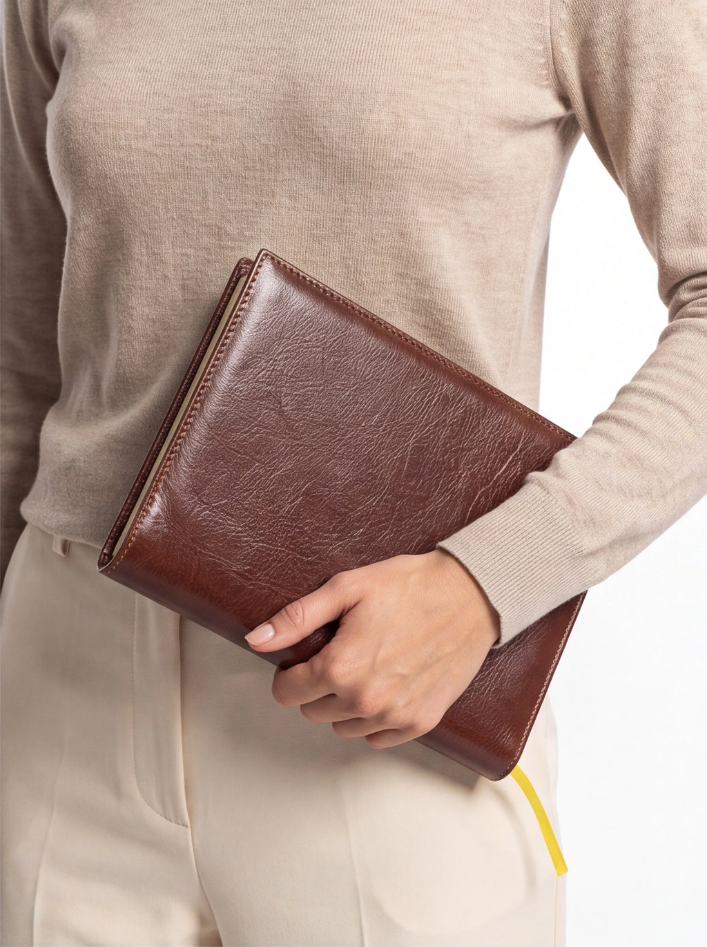 Large Leather Daily Agenda - Brown