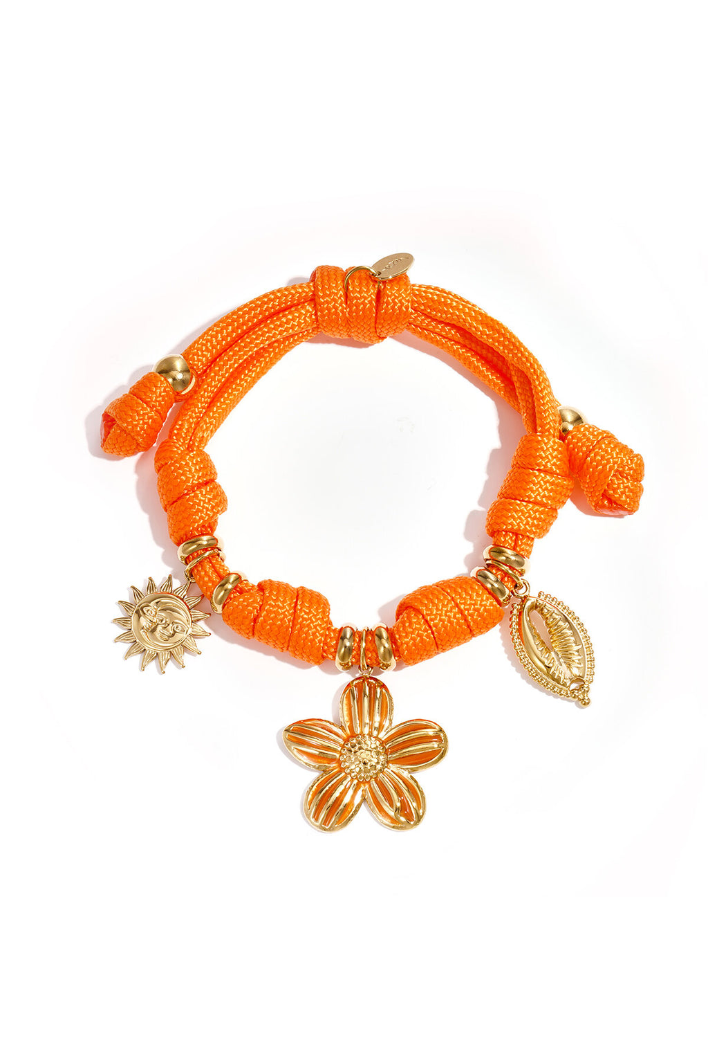 Bracciale in corda con nodi e vari ciondoli