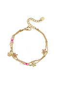 Bracciale doppio con fiori colorati