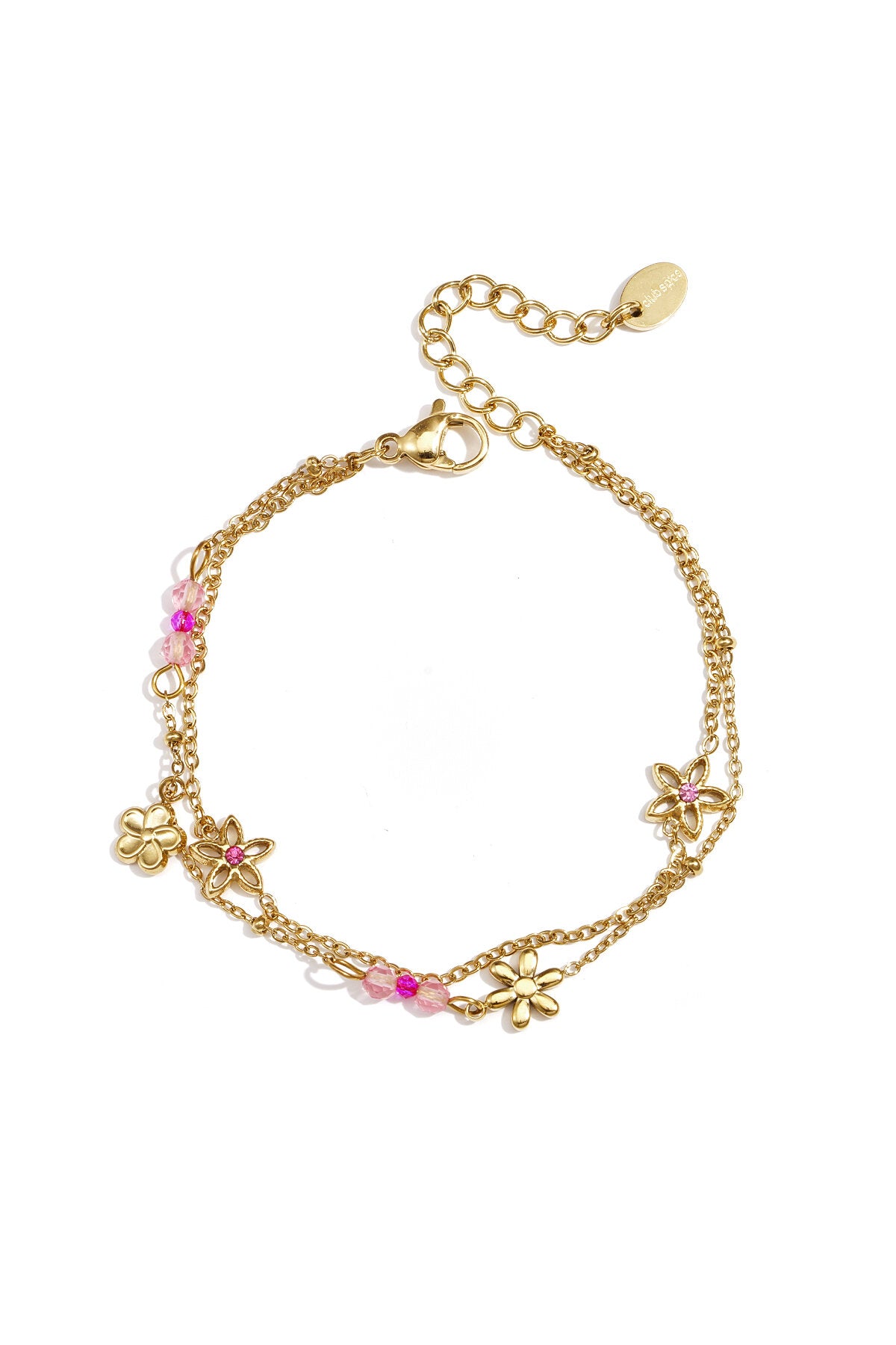 Bracciale doppio con fiori colorati