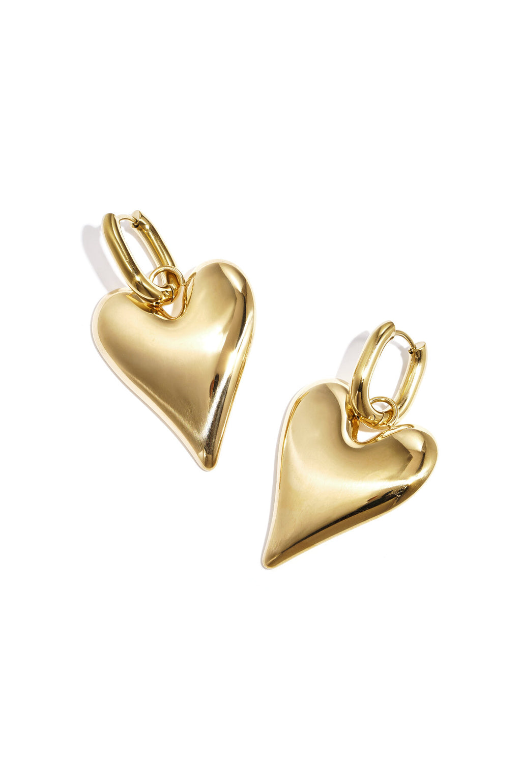 Orecchini pendenti in acciaio inossidabile a forma di cuore, casual, quotidiani, semplici, da donna