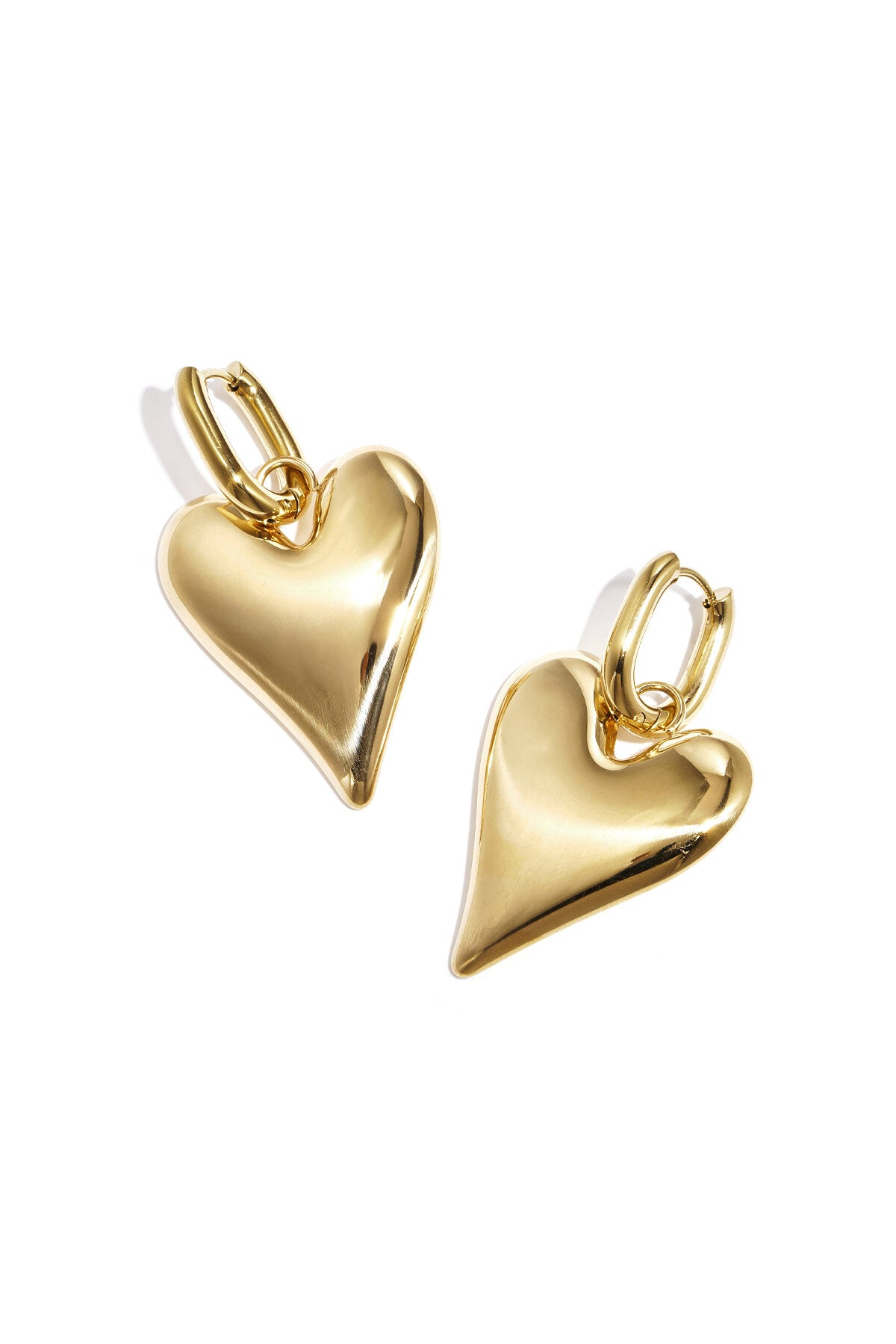 Orecchini pendenti in acciaio inossidabile a forma di cuore, casual, quotidiani, semplici, da donna