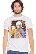 T-Shirt Einstein che Beve Birra - Cotone Biologico Uomo