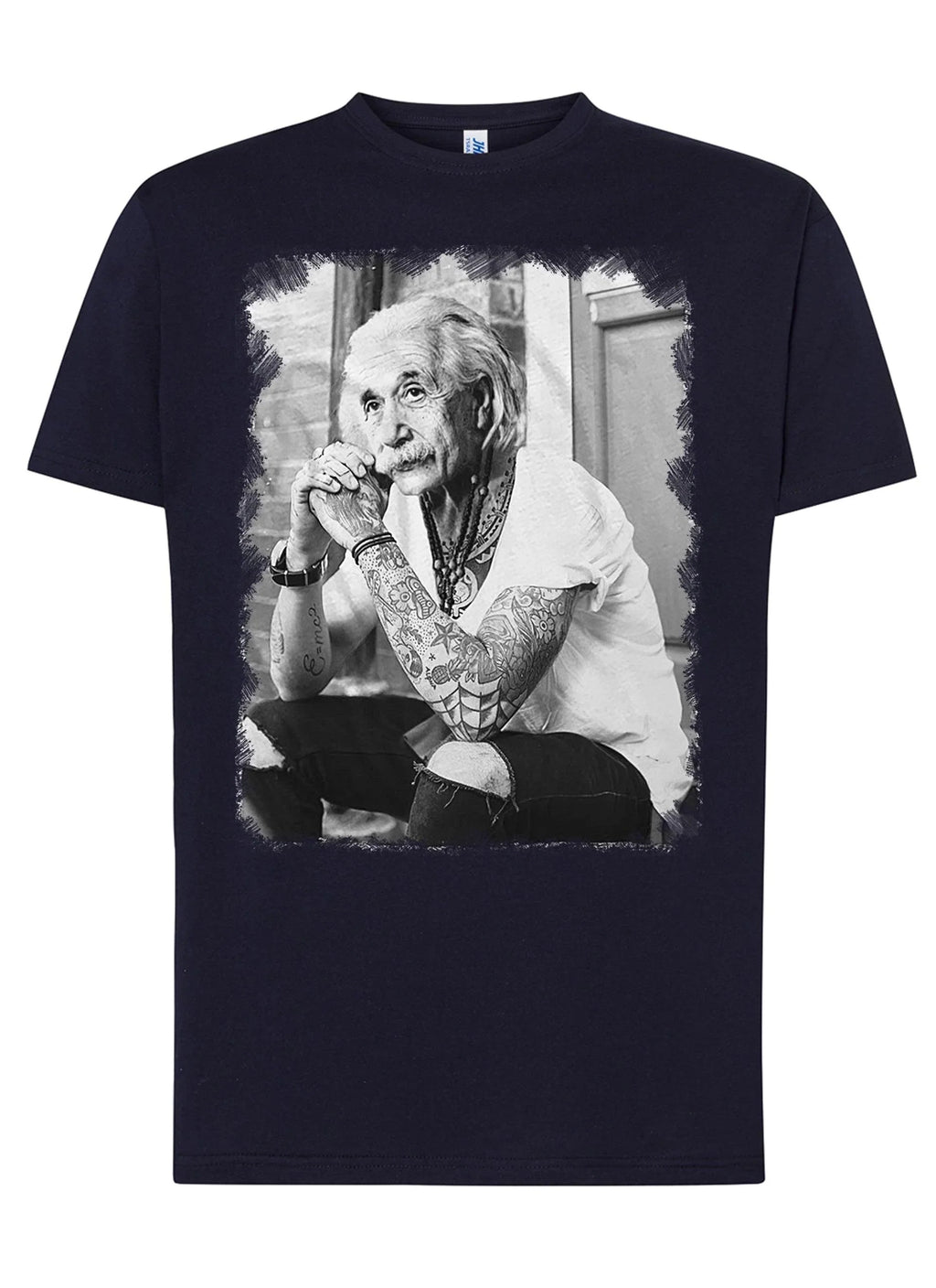 T-Shirt Einstein Genius Tatuato - Cotone Fiammato Unisex
