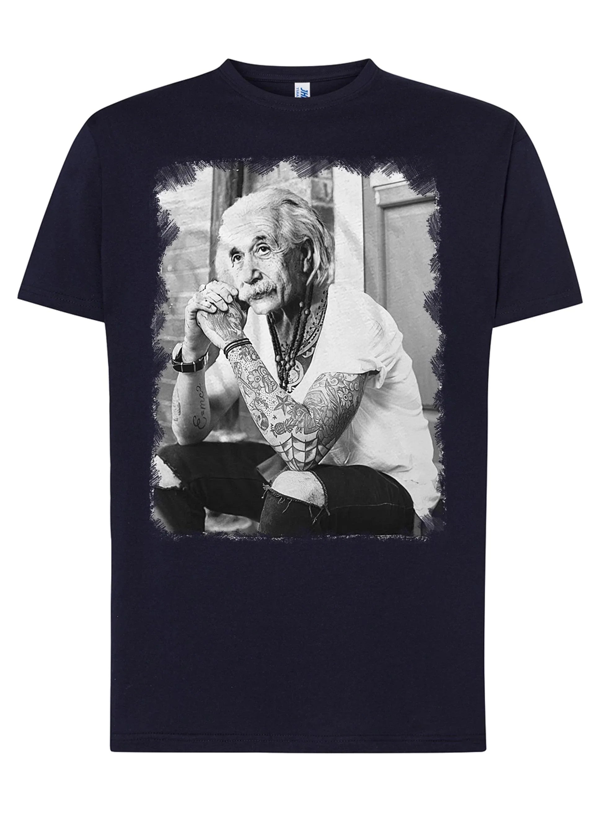T-Shirt Einstein Genius Tatuato - Cotone Fiammato Unisex