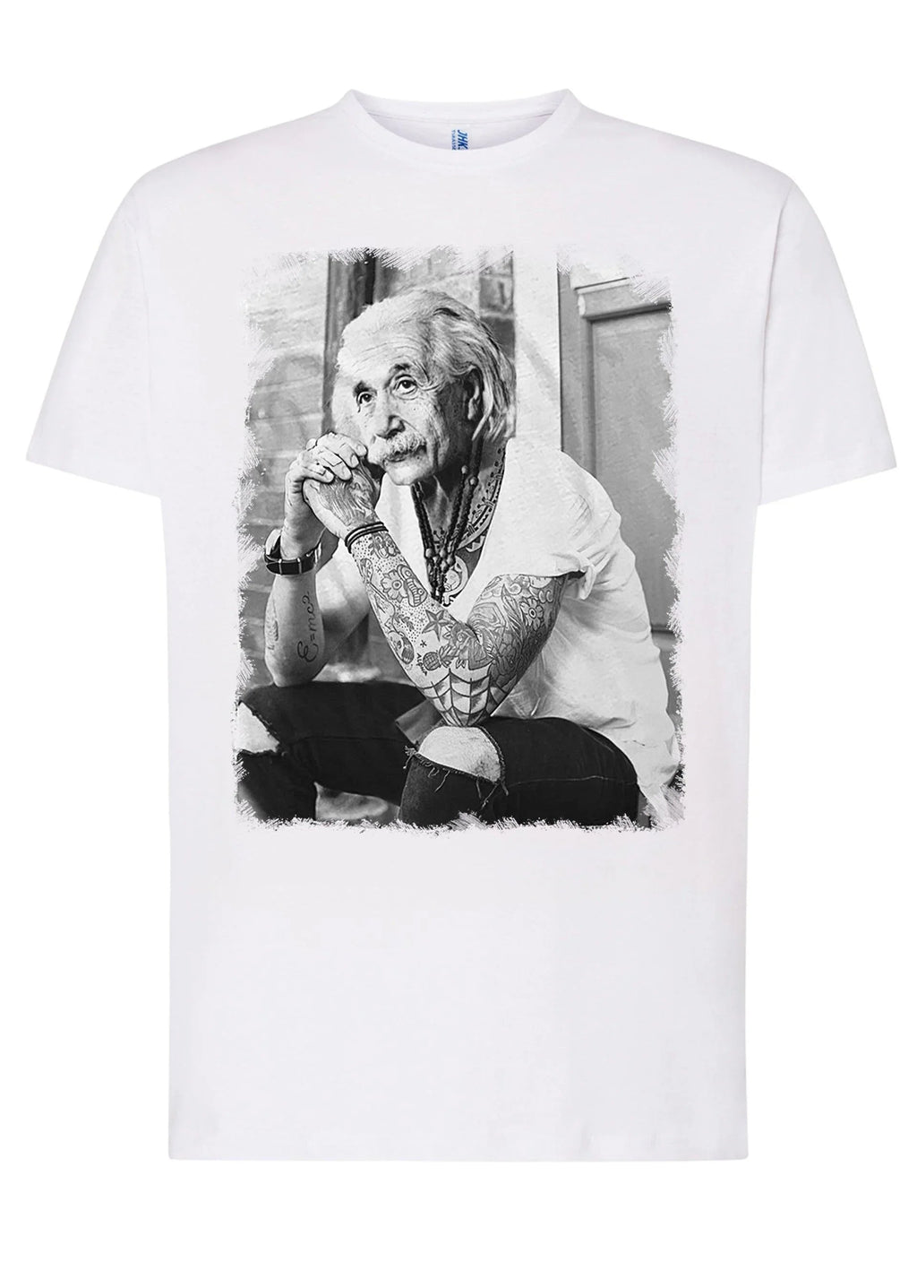 T-Shirt Einstein Genius Tatuato - Cotone Fiammato Unisex