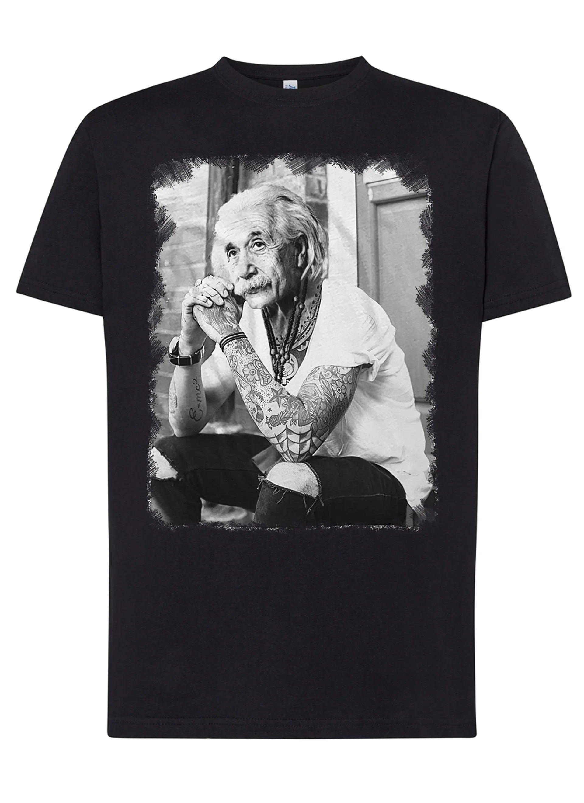 T-Shirt Einstein Genius Tatuato - Cotone Fiammato Unisex