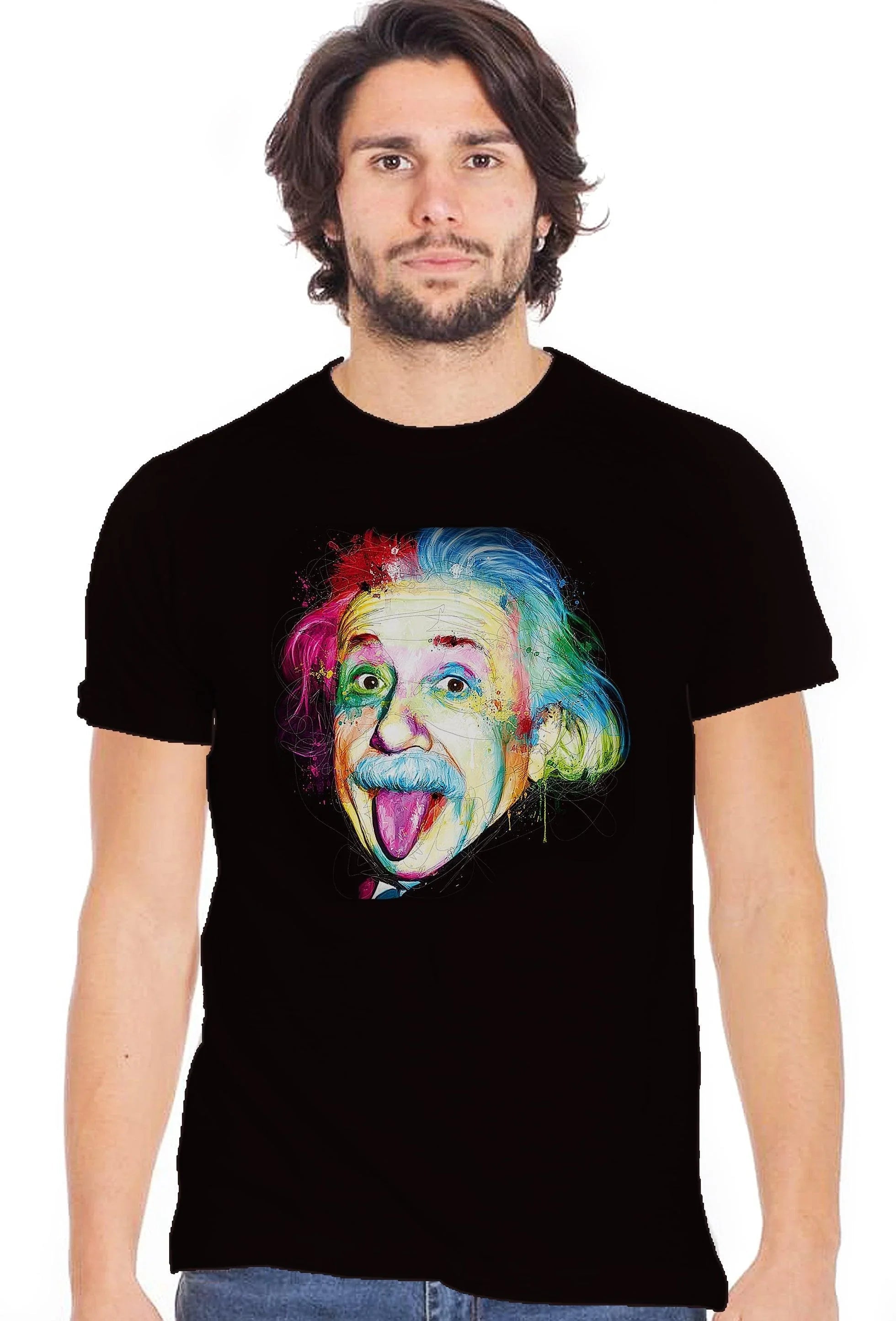T-Shirt Einstein Stilizzato - Cotone Slub Eco Uomo