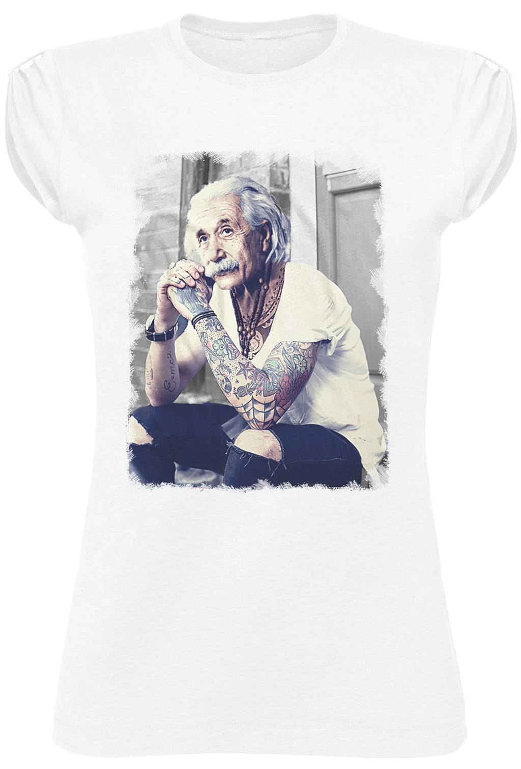 T-Shirt Einstein Tatuato Donna - Cotone Biologico Fiammato