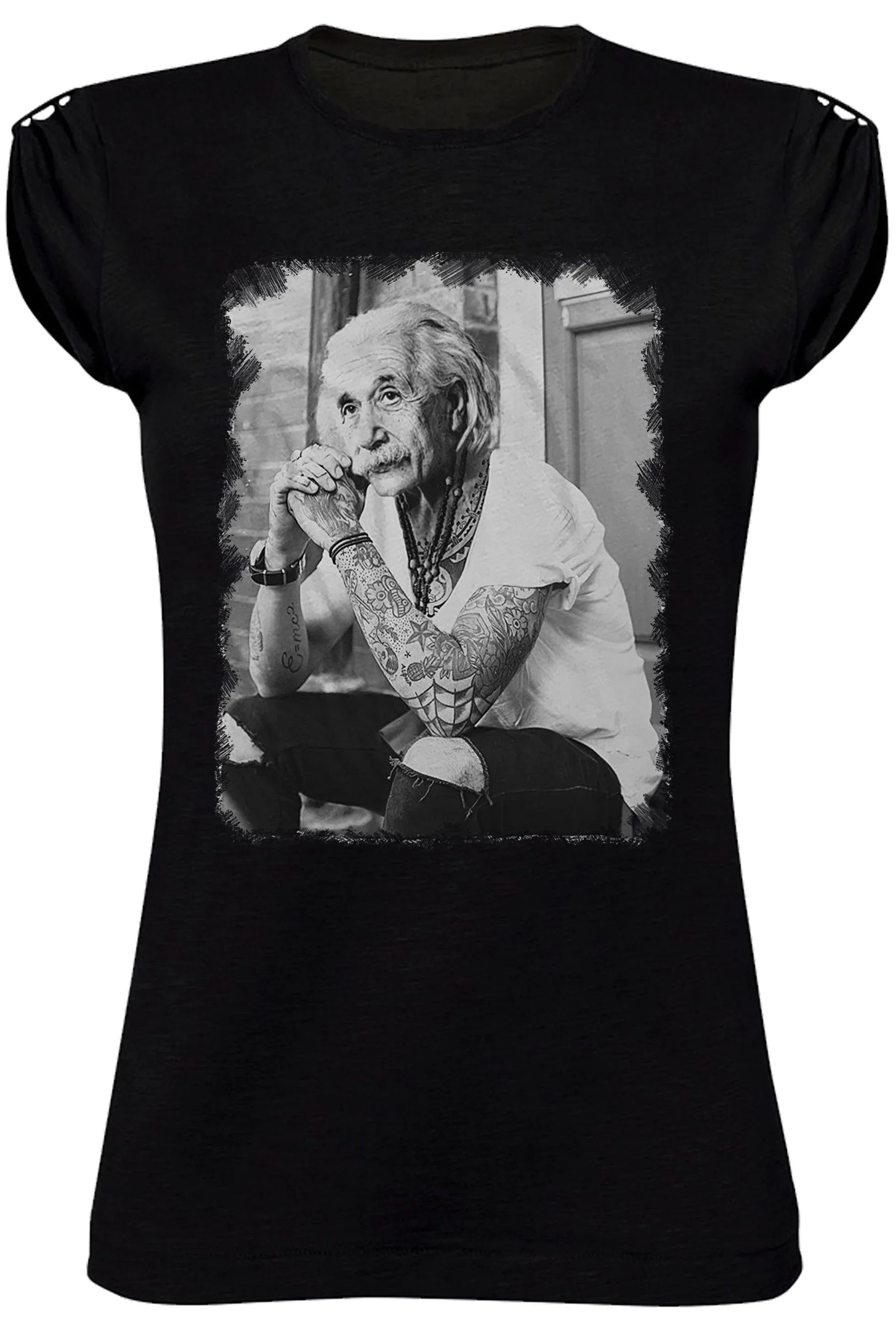 T-Shirt Einstein Tatuato Donna - Cotone Biologico Fiammato