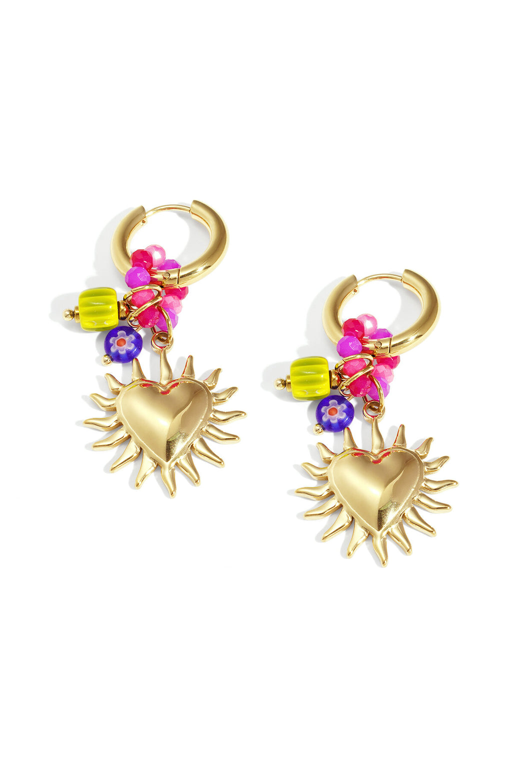Orecchini con ciondolo a forma di cuore luminoso