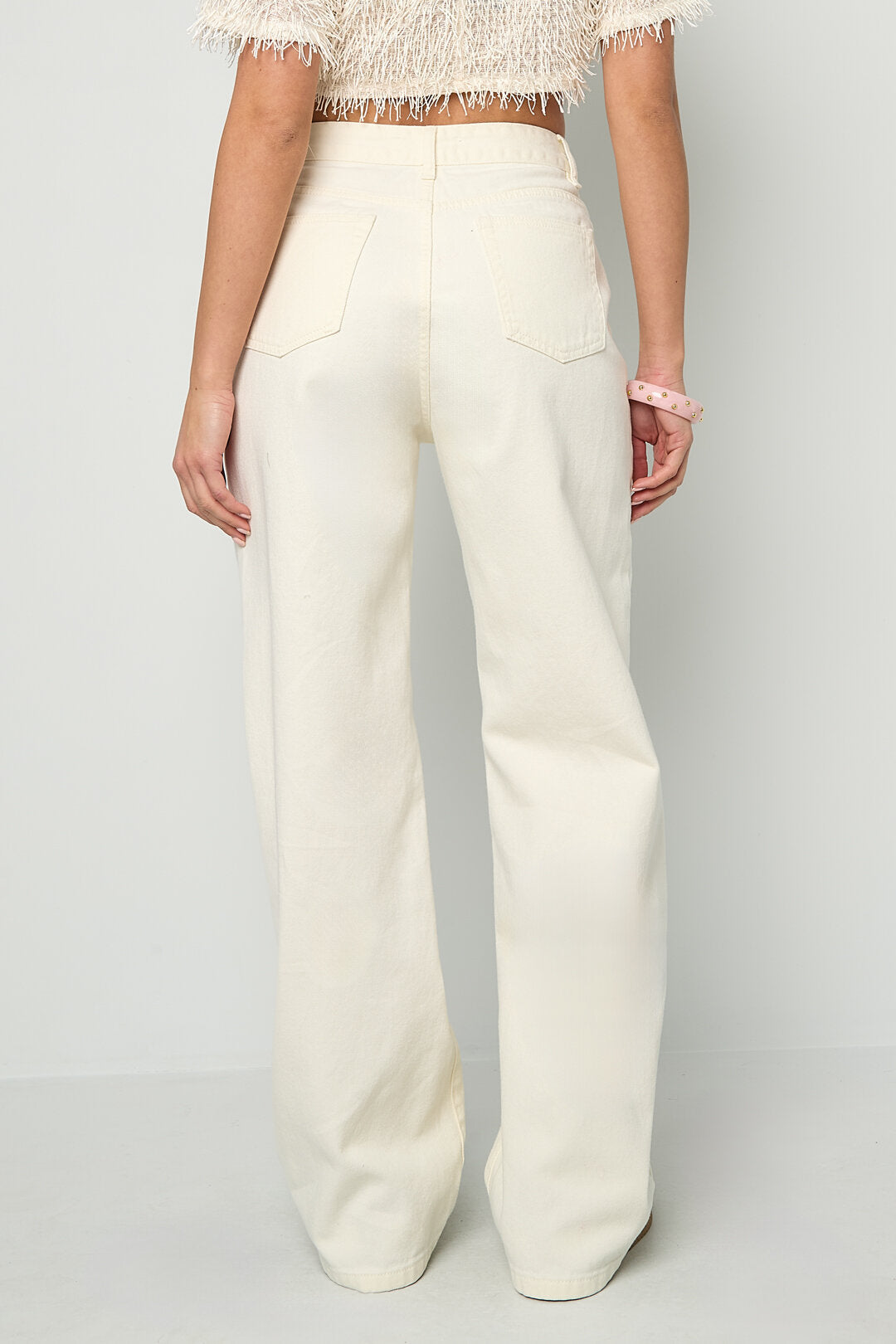 Jeans in denim con lacci