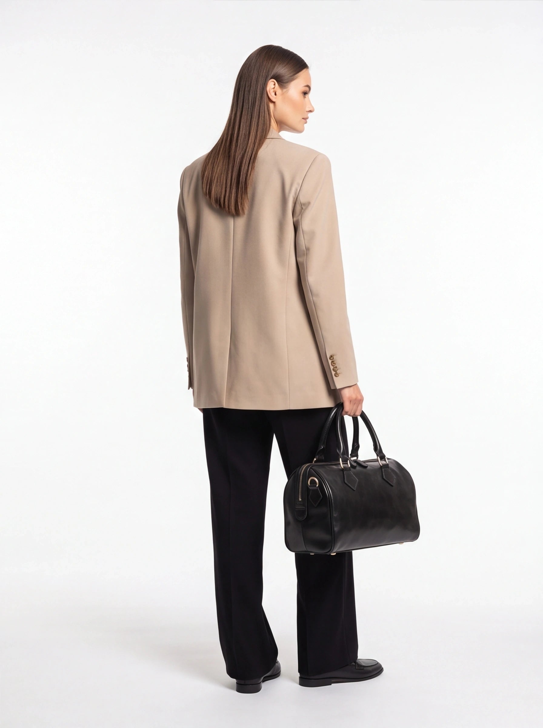 Leather Top Handle Bag Black | Old Angler