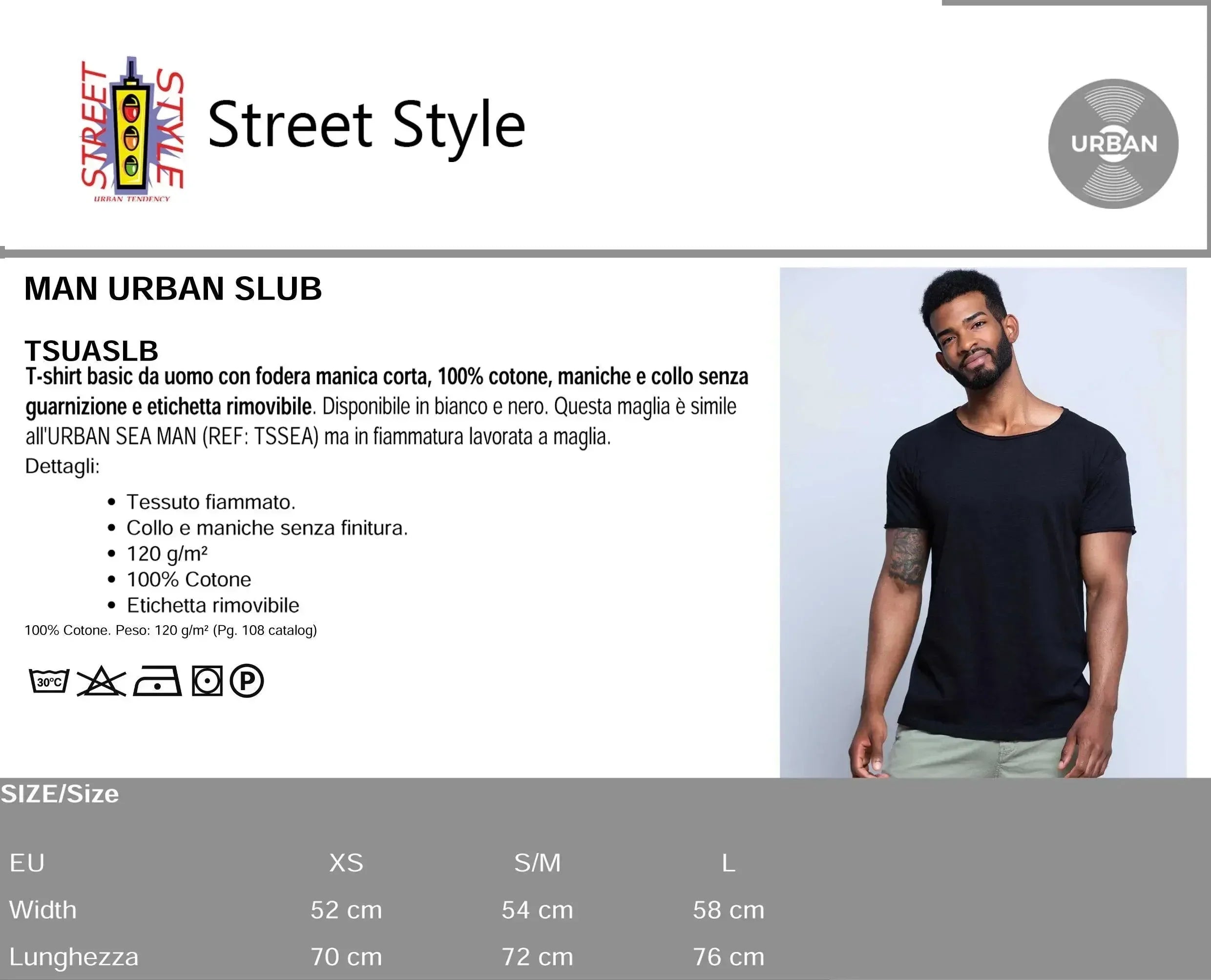 T-shirt uomo cotone fiammato di Einstein, modello urban slub, maniche corte e senza etichetta, 100% cotone.