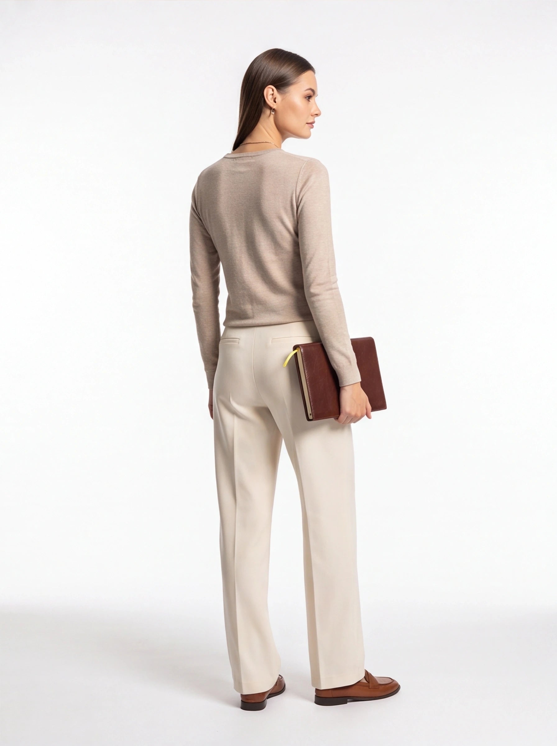 Large Leather Daily Agenda - Brown