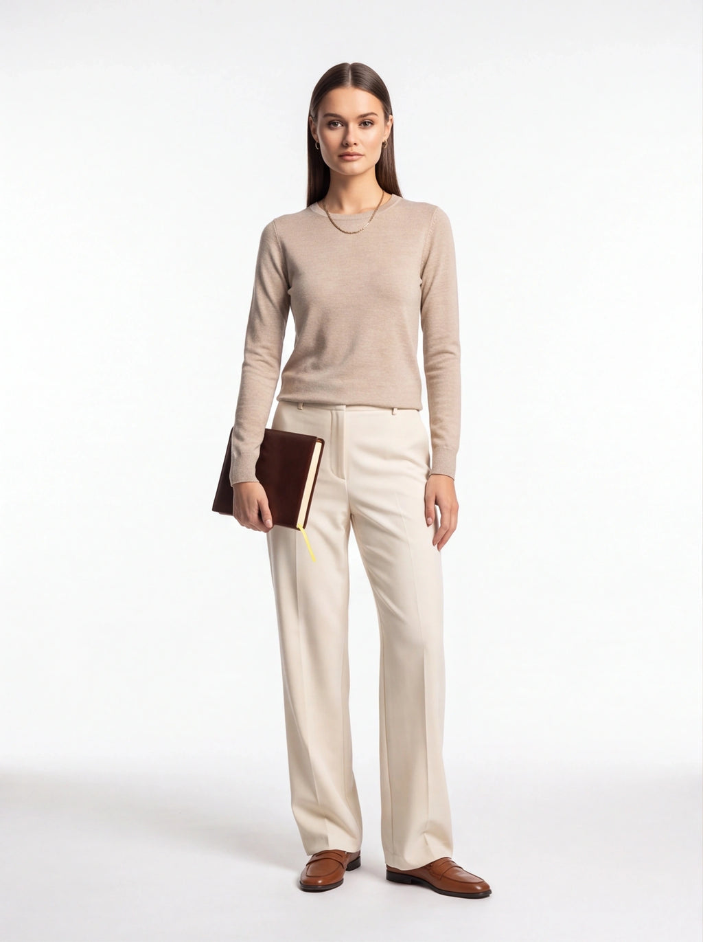 Large Leather Daily Agenda - Brown