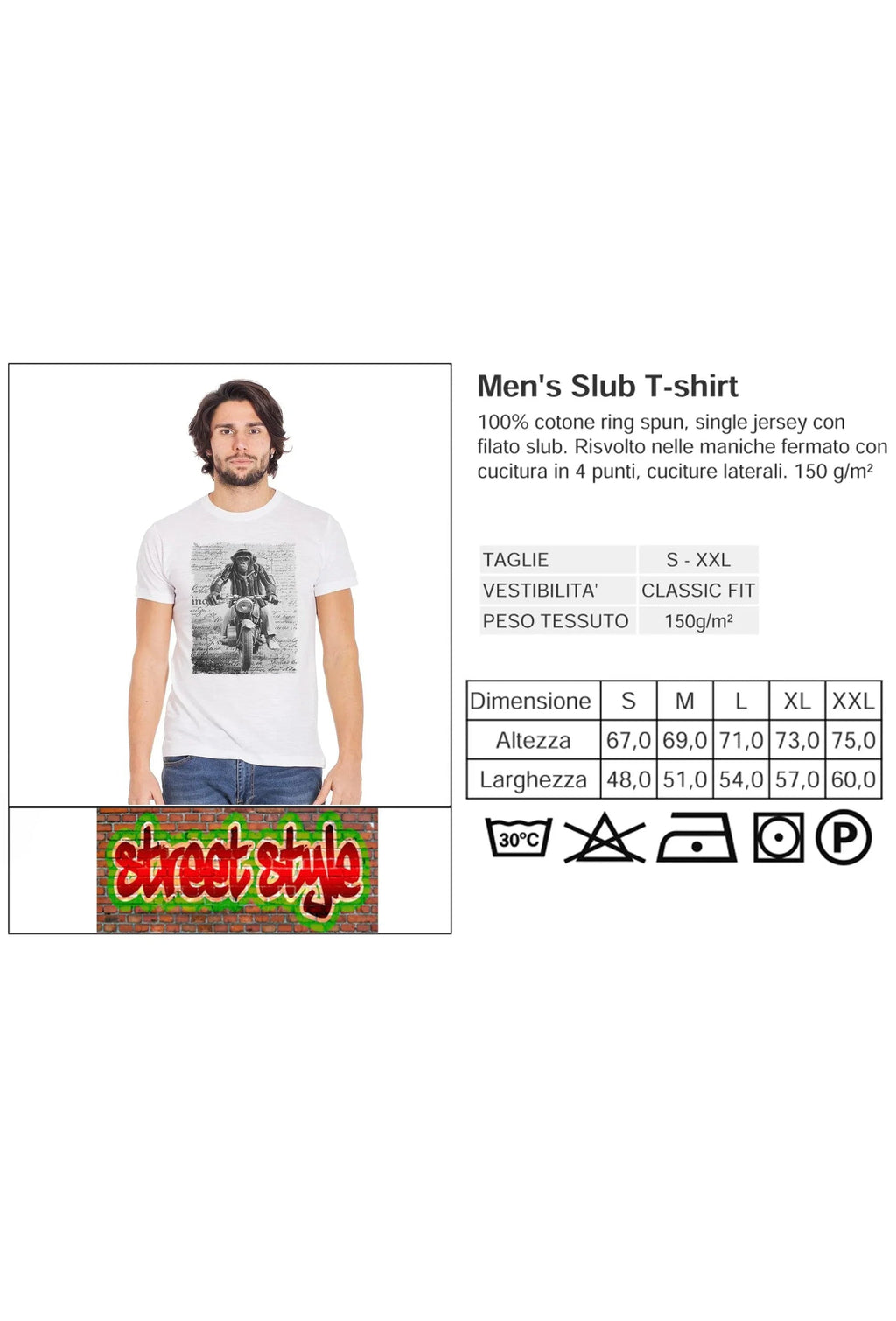 Monkey Dream Moto - T-shirt Uomo Urban 100% Cotone