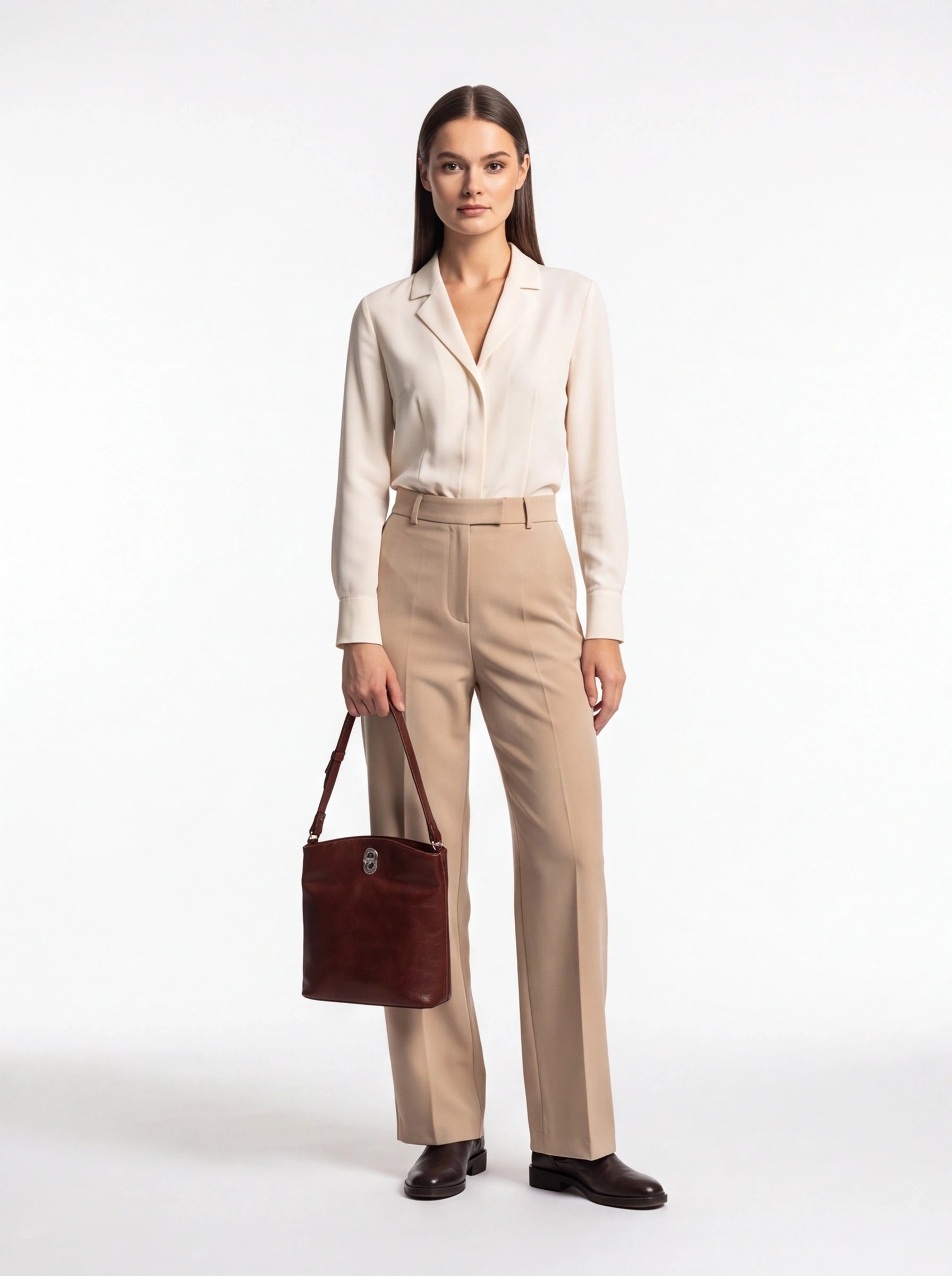 Leather bucket bag - Mahogany