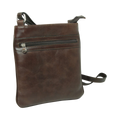 Borsa a tracolla in pelle marrone scuro Old Angler con zip frontale e tracolla regolabile