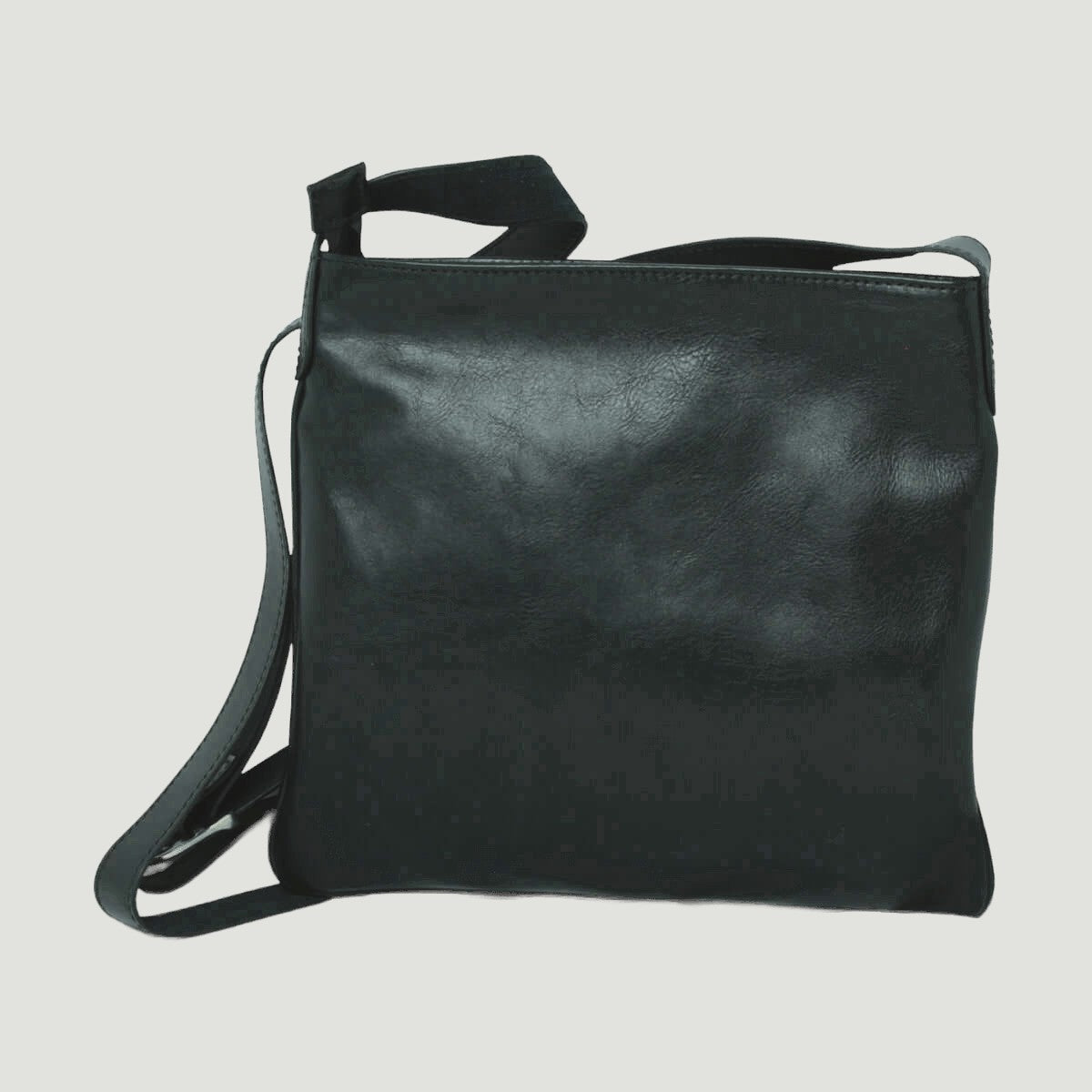 Borsa a tracolla in pelle nera grande