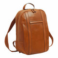 Zaino laptop in vitello morbido cuoio con zip frontale e tasche laterali