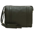 Borsa messenger in pelle verde scuro con tracolla e chiusura a pattina