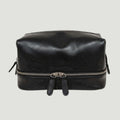 Beauty case nero con doppio scomparto e chiusura lampo frontale