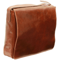 Borsa messenger in pelle pieno fiore marrone Old Angler con tracolla